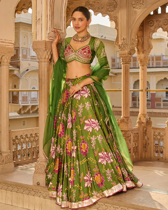Champa White Kajol Bandhej Silk Saree