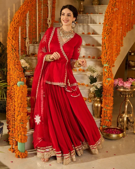 Vibha Magenta Solid Chanderi Suit Set